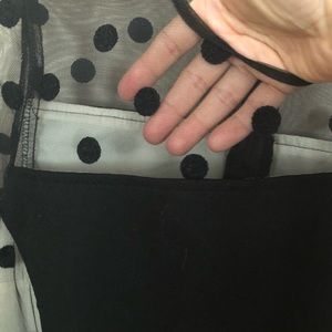 Little black dress with sheer sleeves/upper chest